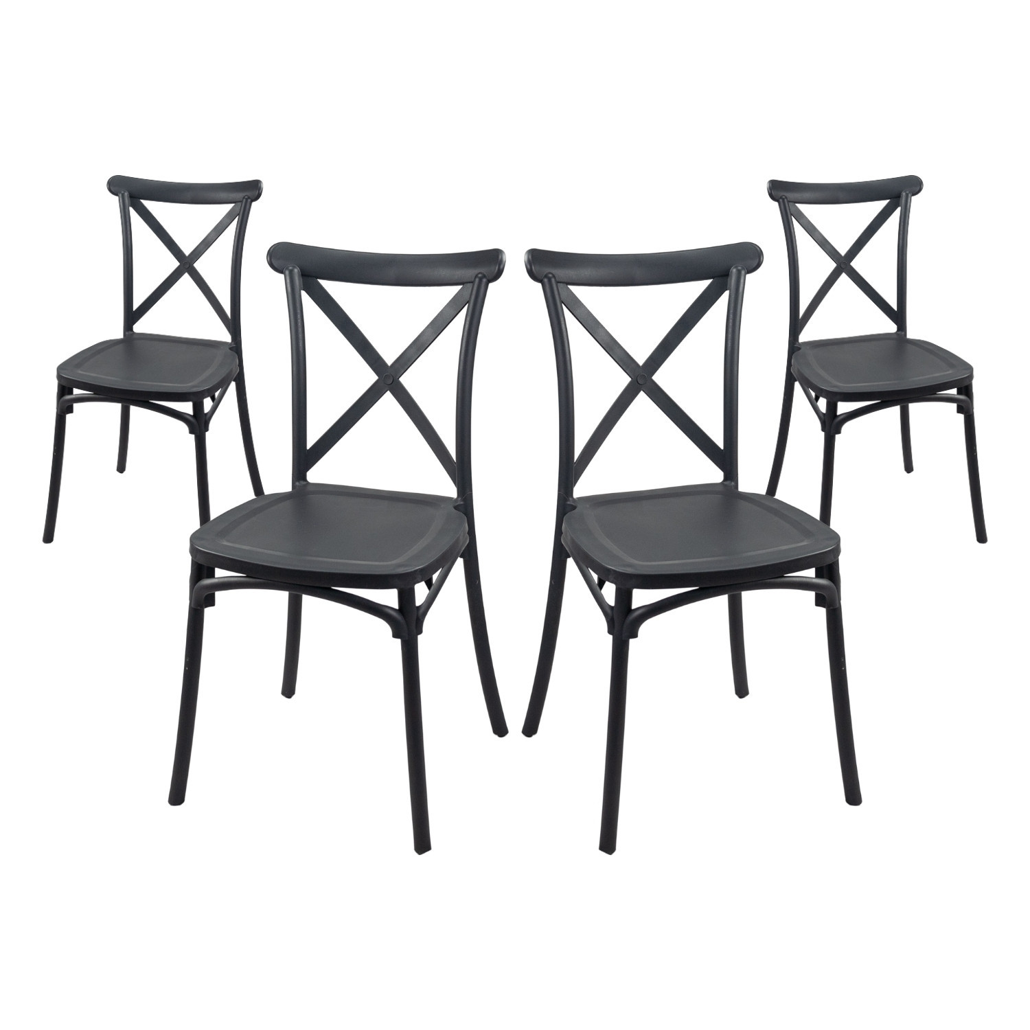 Pack 4 Sillas para Catering Apilables Charlotte 50x44x87.5cm 7house Sillas y Sillones de Exterior 1